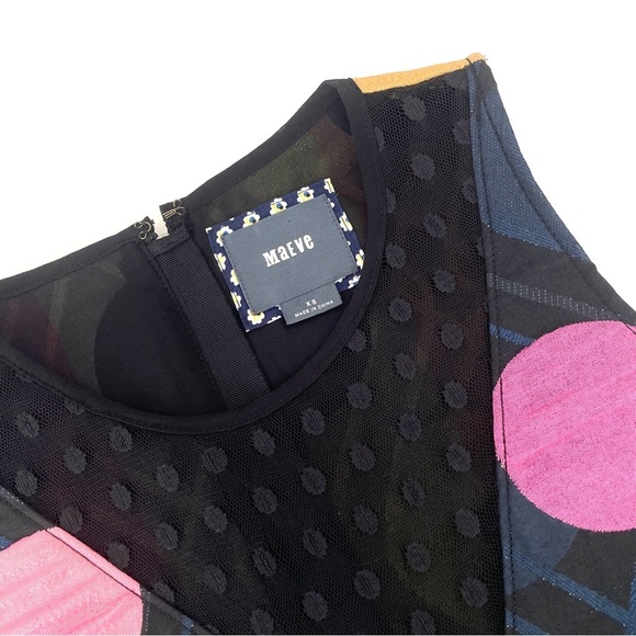 Anthropologie Maeve Jacquard Mesh Polka Dot Shift Dress - Picture 8 of 12